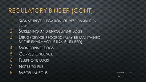 florence regulatory binder.